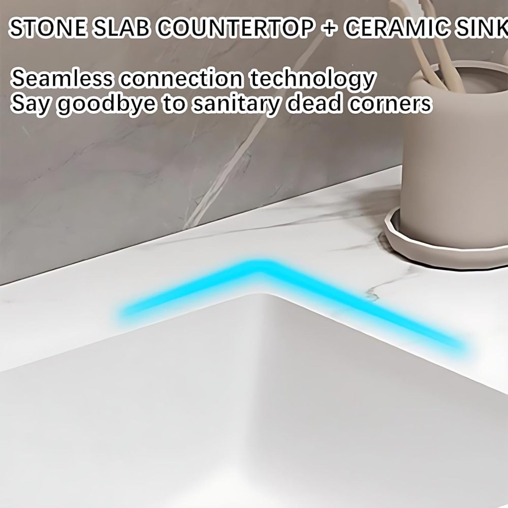 Modern Bathroom Vanity - Double Sink Bathroom Vanity, Includes Faucet & Smart Defog Mirror Combination | Suitable for Large Spaces | Multi-Layer Solid Wood Material