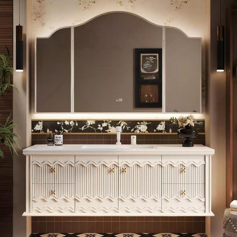 72IN Bathroom Vanity with Sink – Floating Bathroom Vanity with Smart Anti-Fog Mirror & Seamless Basin, Sink Cabinet with Drawers, Complete Accessorie, Fully Assembled, A