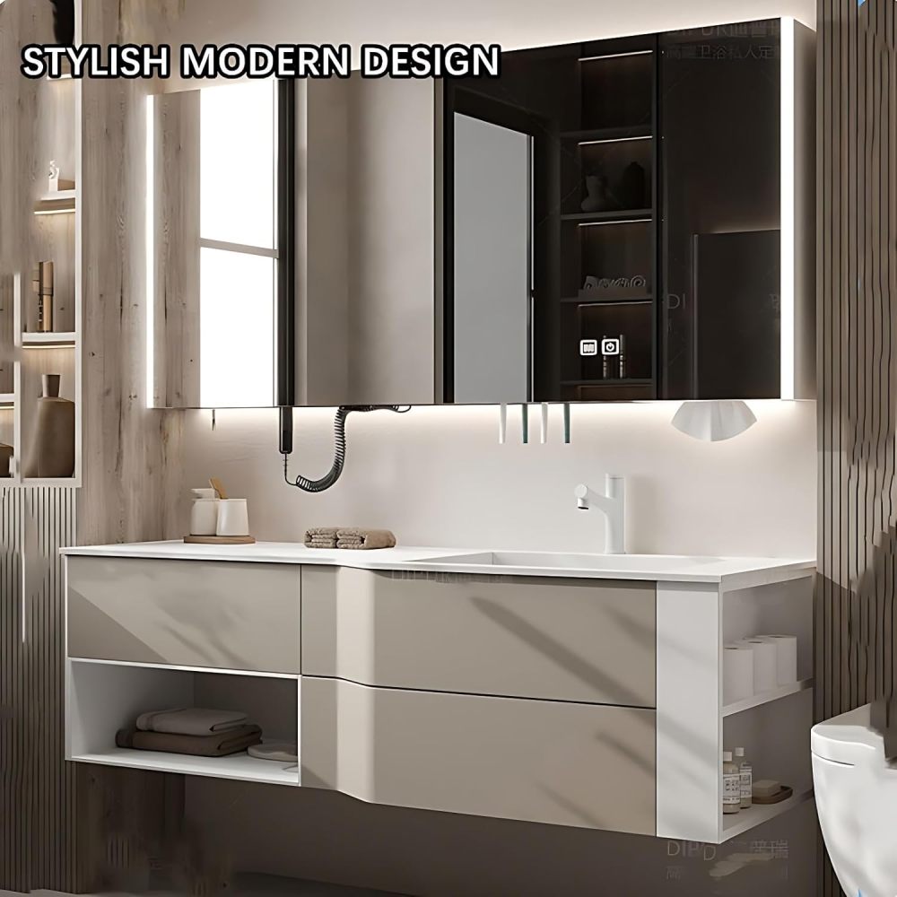 Bathroom Vanity with Sink - Modern Bathroom Sink Cabinet, Contains LED Smart Defog Function | Wall Mount | Multi-Layer Solid Wood Material | Modern and Stylish Design (36")