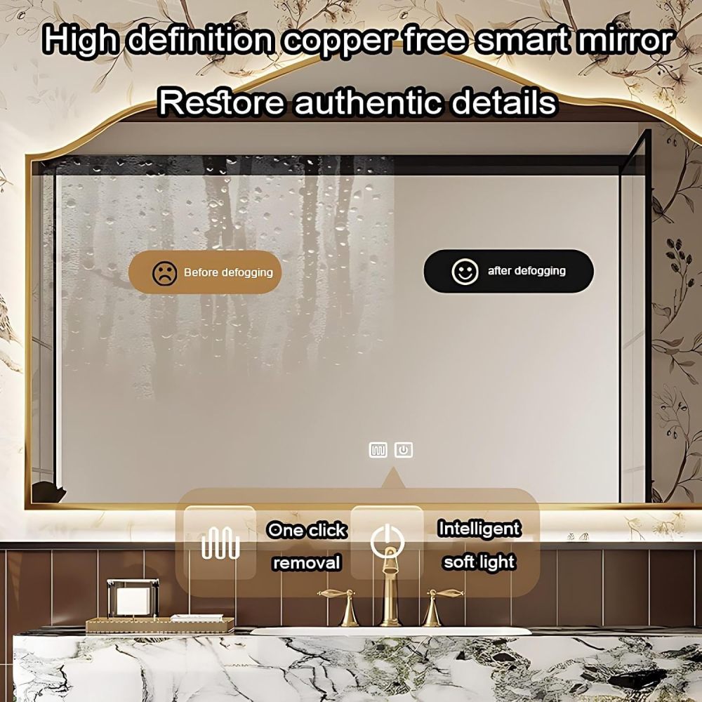 60IN Bathroom Vanity - Luxury Bathroom Vanity with Smart Defog Mirror, Simple Sink Cabinet with 3 Large Capacity Drawers & Seamless Sink, No Assembly Required