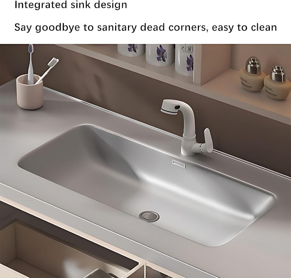 Bathroom Vanity with Sink - Modern Bathroom Sink Cabinet & Smart Mirror Cabinet| Wall Mount | Multi-Layer Solid Wood Material | Modern and Stylish Design (B, 36")