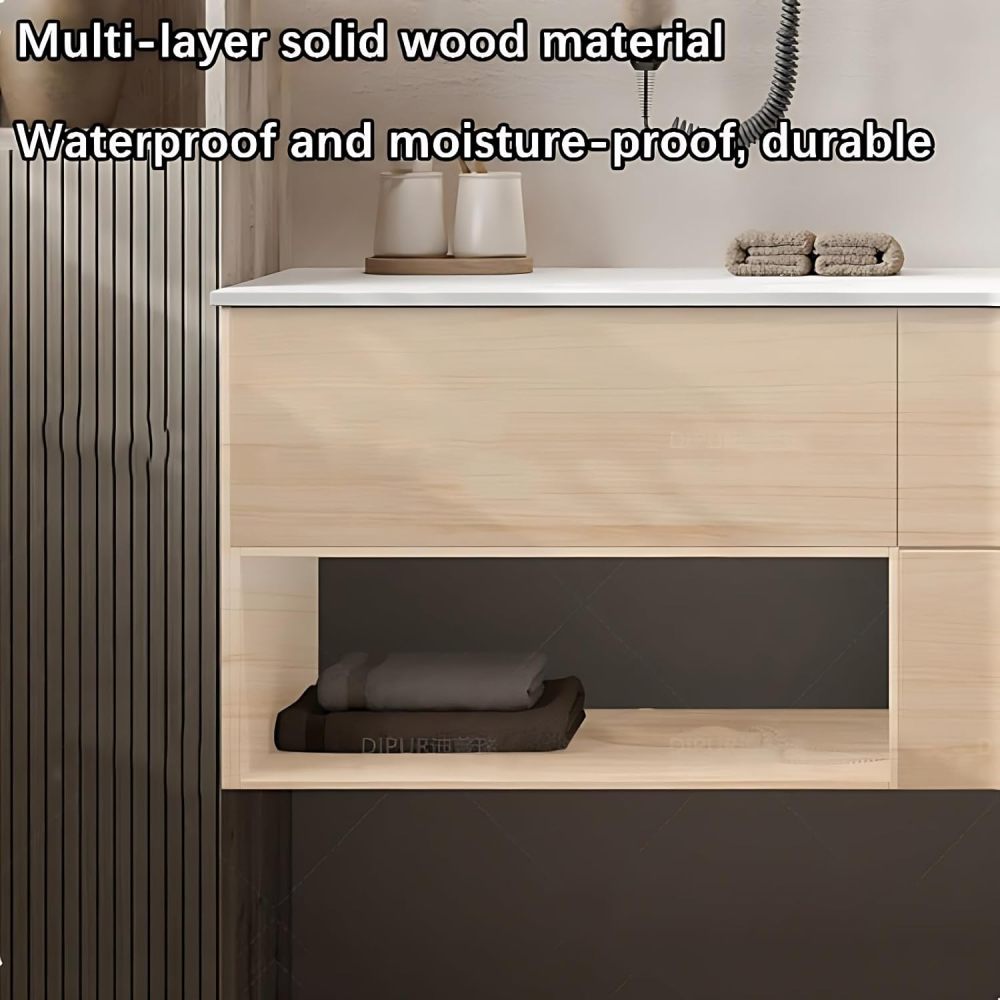 Bathroom Vanity with Sink - Modern Bathroom Sink Cabinet, Contains LED Smart Defog Function | Wall Mount | Multi-Layer Solid Wood Material | Modern and Stylish Design (36")