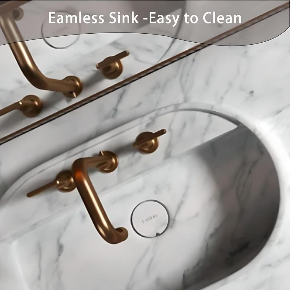 60IN Double Sink Bathroom Vanity - Solid Wood Bathroom Vanity with Smart Defog Mirror, Floating Sink Cabinet with 2 Drawers, Complete Accessories, No Assembly Required, Wood