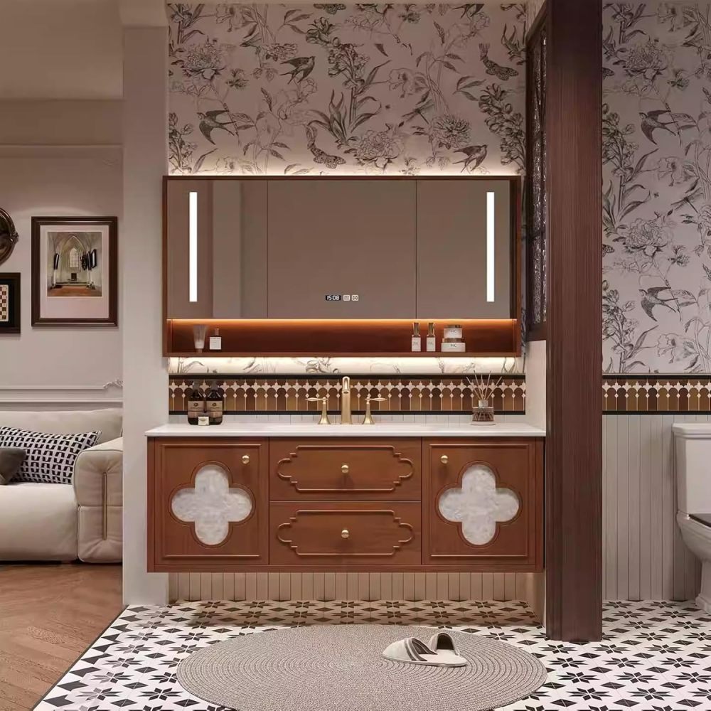 72IN Bathroom Vanity with Sink - Bathroom Vanity with Seamless Basin & Anti-Fog Mirror, Multi-Layer Waterproof Paint, Fully Assembled, B