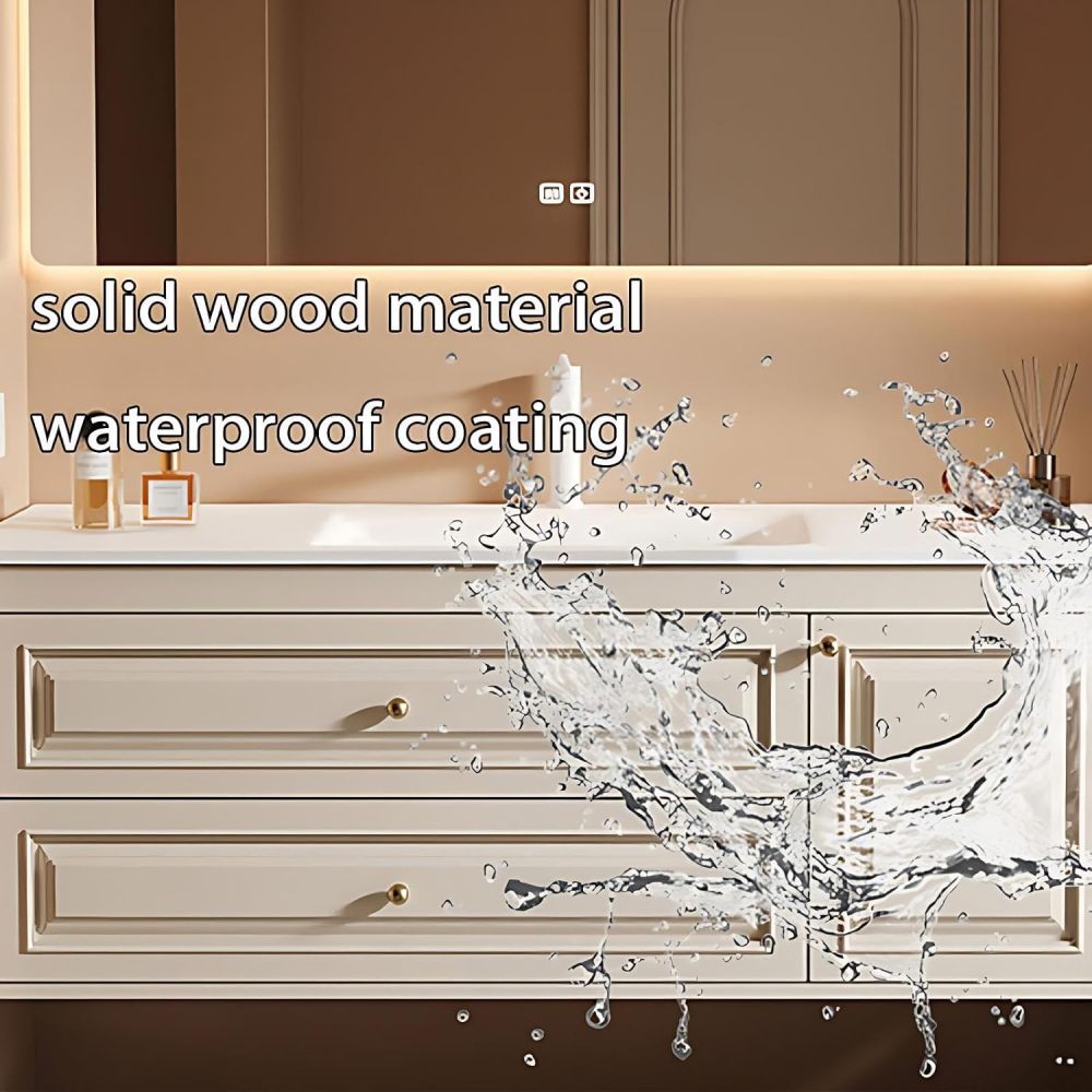 72IN Bathroom Vanity with Sink - Bathroom Vanity with Anti-Fog Mirror & Seamless Basin, Multi-Layer Waterproof Coating, Complete Accessorie, Fully Assembled, White
