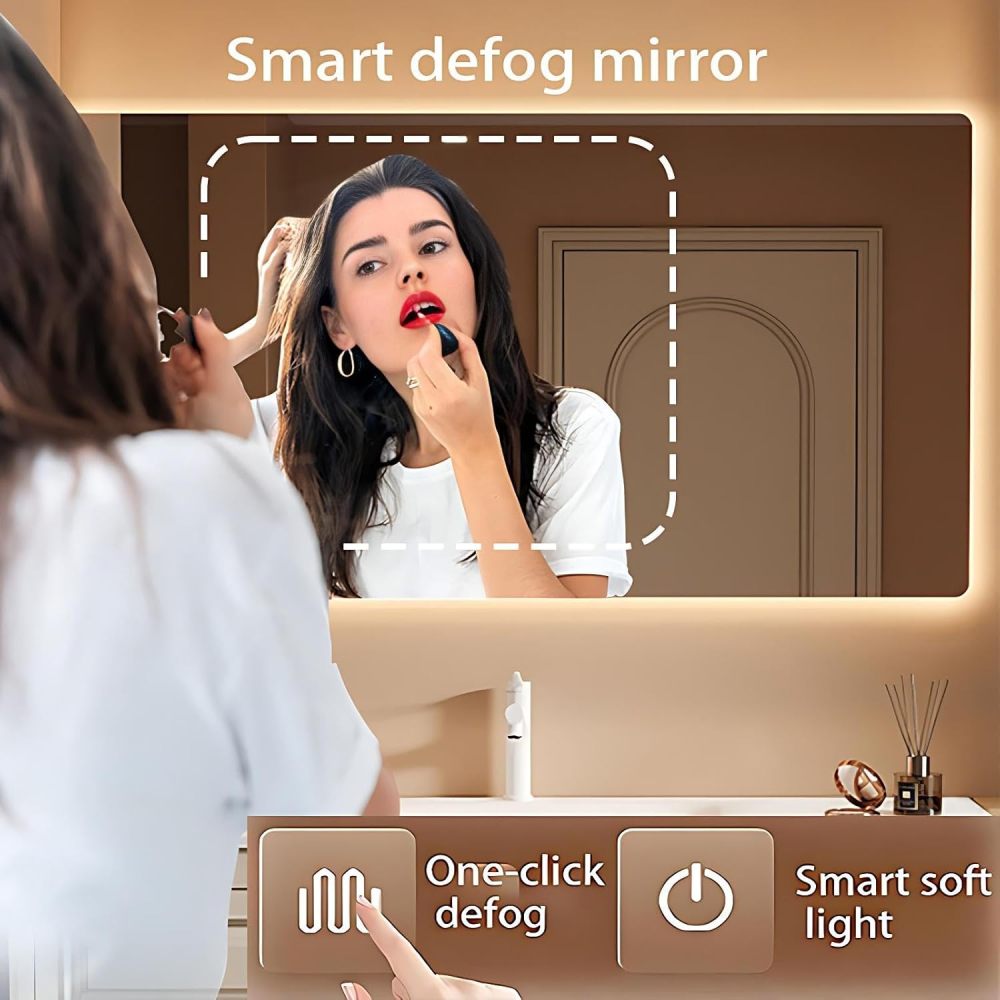 72IN Bathroom Vanity with Sink - Bathroom Vanity with Anti-Fog Mirror & Seamless Basin, Multi-Layer Waterproof Coating, Complete Accessorie, Fully Assembled, White