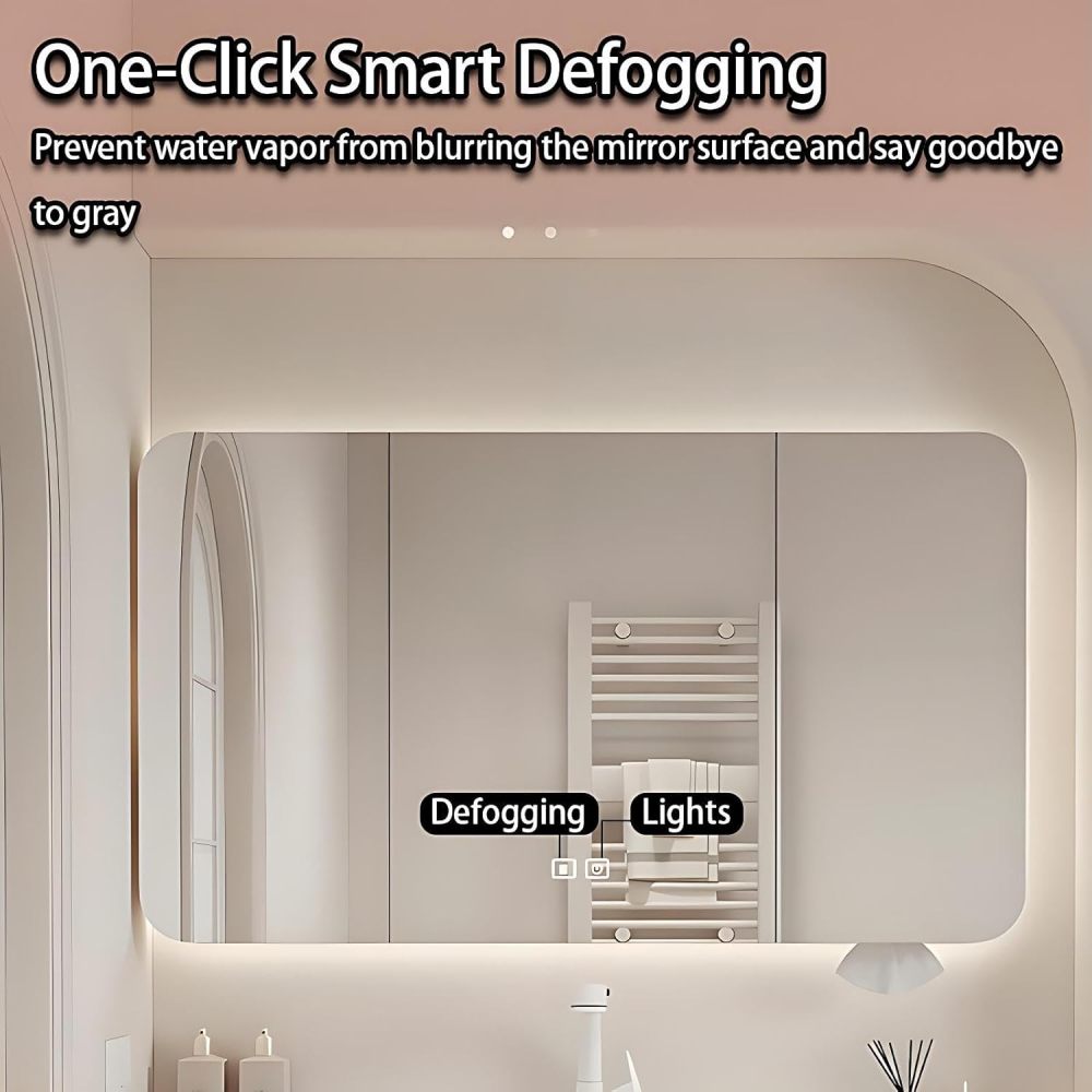 64IN Bathroom Vanity with Sink - Modern Bathroom Vanity Cabinet with Smart Anti-Fog Mirror&Drawers, Floating Design, Waterproof, Customizable Sizes - Complete Accessories, Cabinet Mirror Black