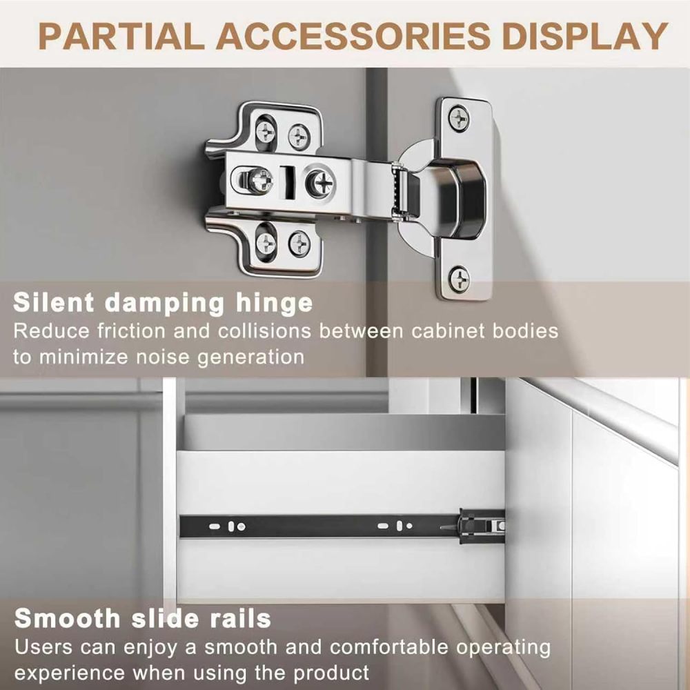 Modern Bathroom Vanity with Sink - Luxurious Double Floating Sink Design, Bathroom Vanity Cabinet with Smart Defogging, Multi-Layered Solid Wood - Complete Accessories