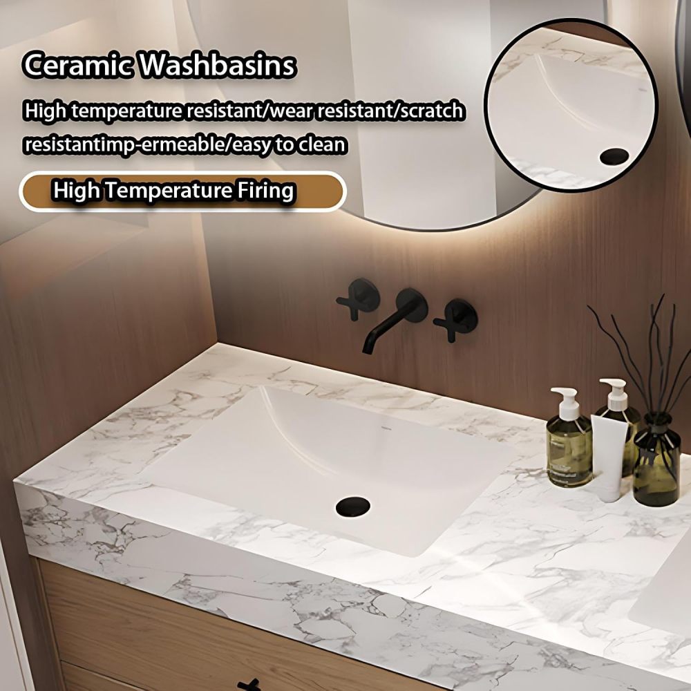 56IN Bathroom Vanity with Sink - Double Floating Sink Design, Bathroom Sink Cabinet with Defogging Effect, Multi-Layer Solid Wood, Customizable Size - Complete Accessories, Brown
