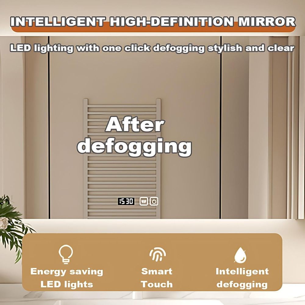 98IN Luxury Bathroom Vanity with Sink - Modern Bathroom Vanity Cabinet, Intelligent Defogging, Large Storage Space, Silent Hinge, Waterproof & Moisture-Proof, Customizable Size, Style A