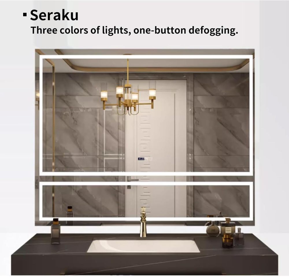 Bathroom Vanity with Sink - Bathroom Vanities Set Includes Smart De-Fogging Mirror, One-Click Imaging, Bathroom Vanity with Storage Drawer, Gifts for Wife and Daughter (48")