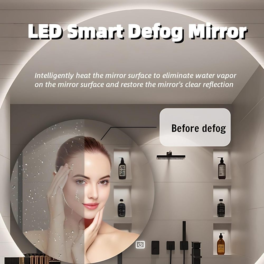 Bathroom Vanity with Sink - Floating Vanity Single Sink Bathroom Vanity Cabinet with LED Anti-Fog Mirror, Solid Wood Frame, Sintered Stone Top, Storage, Faucet and Hardware (Grey, 84")