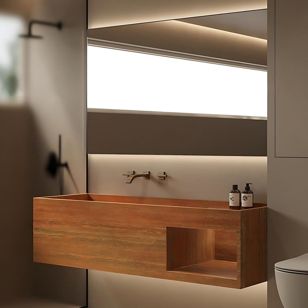 80" Bathroom Vanity with Sink - Modern Single Sink Bathroom Vanity Cabinet with Intelligent LED Anti-Fog Mirror, Floating Wall Mounted Design, Faucet and Accessories Included (D)