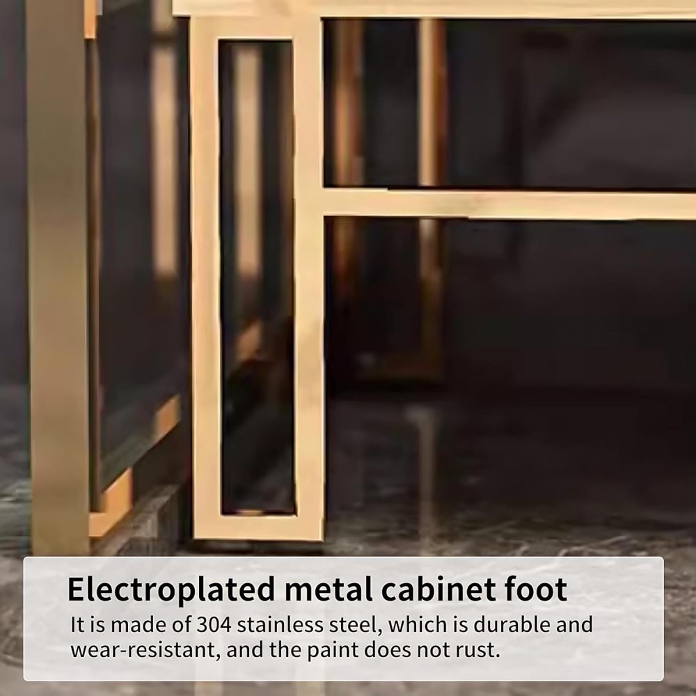 Bathroom Vanity - Bathroom Vanity with Sink, Bathroom Vanities Set Includes Smart Led Fog Removal Lights & Mirror Side Cabinet (40")