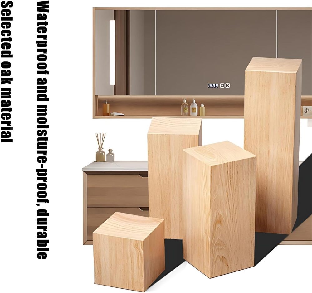 Modern Bathroom Vanity - Double Sink With Sintered Stone Countertop, LED Anti-Fog Mirror Cabinet, Wall-Mounted Floating (Grey, 80")