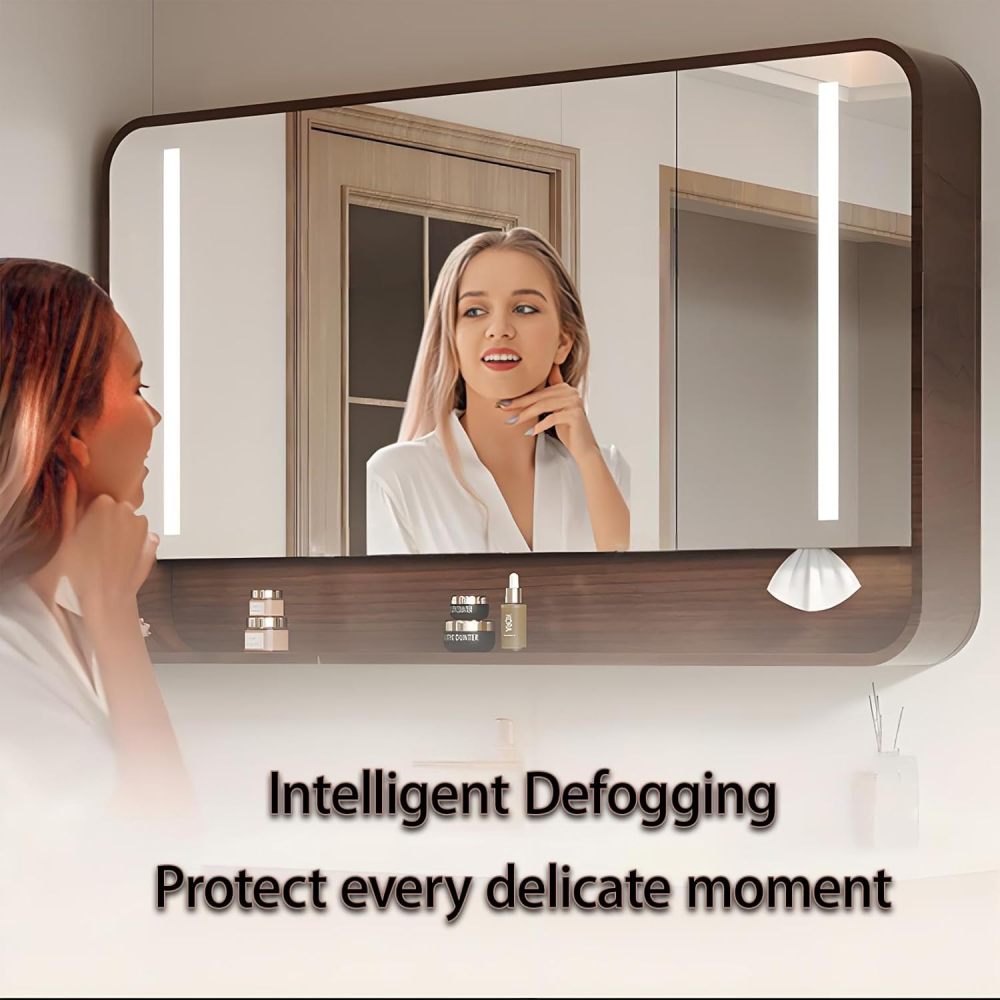 94IN Bathroom Vanity with Sink - Single Floating Sink Design with Smart Defog Mirror, Solid Wood, Waterproof & Moisture-Proof, Customizable Size - Complete Accessories?Cabinet Mirror
