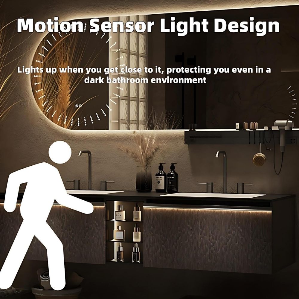 72" Bathroom Vanity with Sink - Floating Double Sink Bathroom Vanity Cabinet Combo Set with Storage, Sintered Stone Countertop, Smart Anti-Fog Mirror