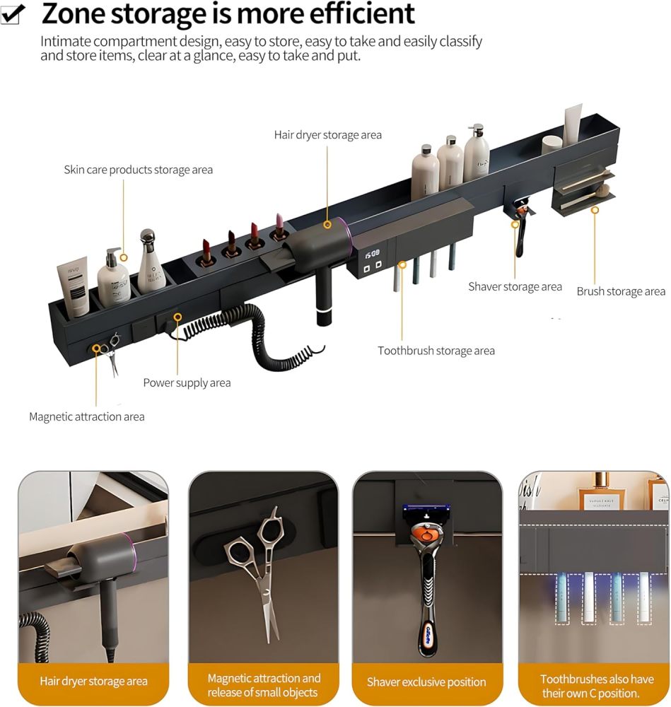 Bathroom Vanity with Sink - Modern Floating Vanity with Ample Storage Space - Intelligent Sensor Lights and LED Mirror Cabinet - Perfect for Your Bathroom (40")