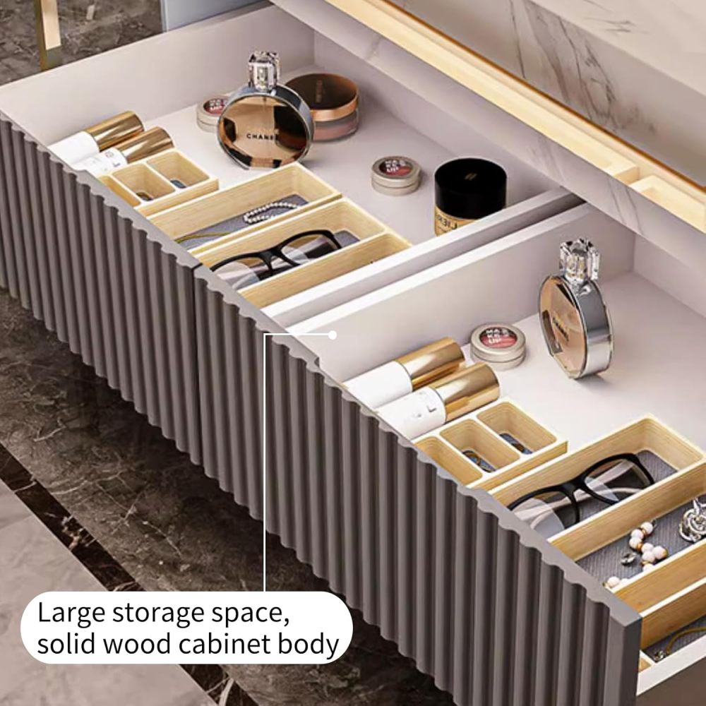 Bathroom Vanity with Sink - Bathroom Vanities Set Includes Smart De-Fogging Mirror, One-Click Imaging, Bathroom Vanity with Storage Drawer, Gifts for Wife and Daughter (48")