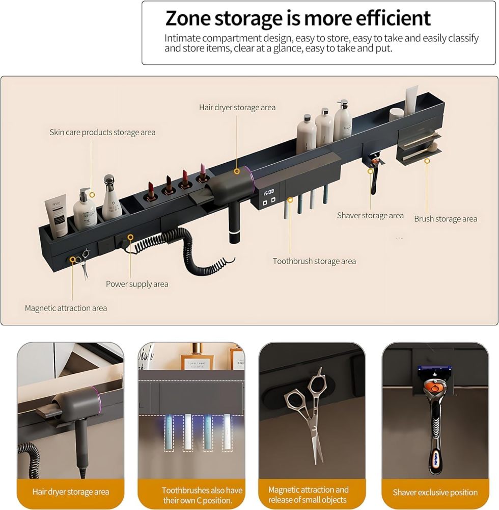 Modern Bathroom Vanity with Sink - LED Intelligent Defogging Mirror Cabinet, Multi-Functional Storage Shelf, Smart Sensor Lights, and Solid Wood Construction - Ideal Floating Vanity (68")
