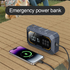 12V 2000A Portable Car Battery Booster with Air Compressor Tire Inflator Power Bank Emergency Jump Starter