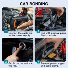 LCD Display Emergency Power Bank Portable Car Jump Starter with Tire Inflator Air Blower