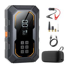 12V 2000A Portable Car Battery Booster with Air Compressor Tire Inflator Power Bank Emergency Jump Starter