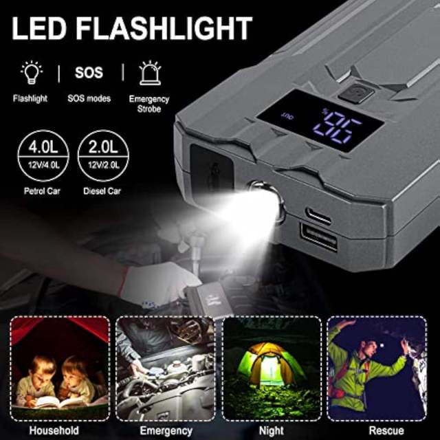 High Quality 1000a Peak Current Fast Charging Emergency Power Supply CE ROHS 10000mAh Portable Car Jump Starter