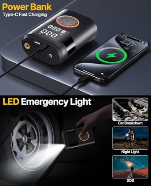 Fast Delivery Digital Portable Car Tyre Pump air Compressor Wireless Car Tire Inflator Mini Electric air Pump for Car