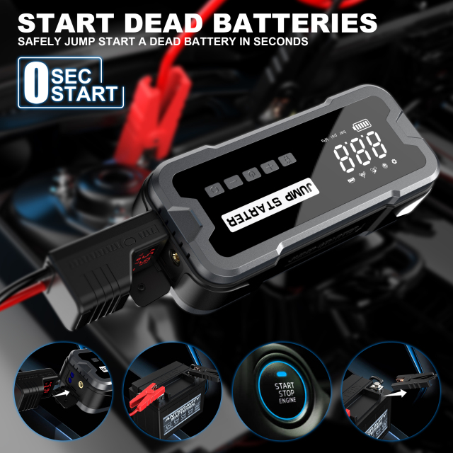 4 in 1 1000A Portable Compressor Air Pump 12V Battery Powerbank Power Bank Car Jump Starter