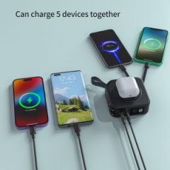 6 in 1 PD 20W Magnetic Wireless Charging Powerbank AC Wall Plug Built in Cable 10000mAh Portable Charger Power Banks