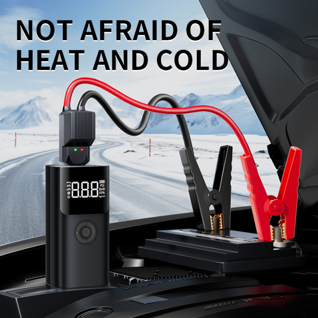 Portable 150PSI Cordless Tire Inflator Air Compressor 20000mAh Built-in Jump Starter Digital Screen Emergency SOS Flashlight