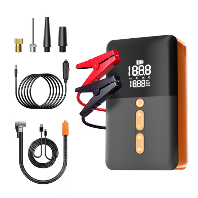 4 in 1 Jump Starter With Air Inflator 12V Battery Booster High Quality Lithium Battery 3000A Peak Current Emergency Kit