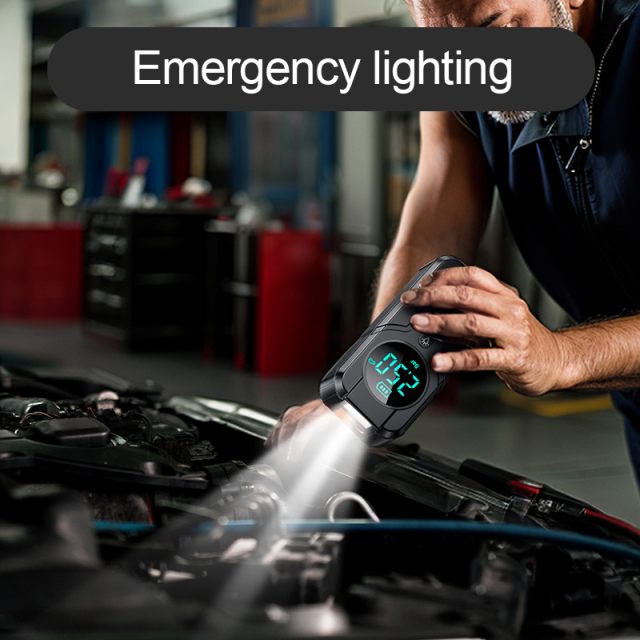 5 in 1 Portable Car Jump Starter 12 Volt Booster with Inflator for Vehicle Battery Cell Phone Charging 5 Volt Adapter