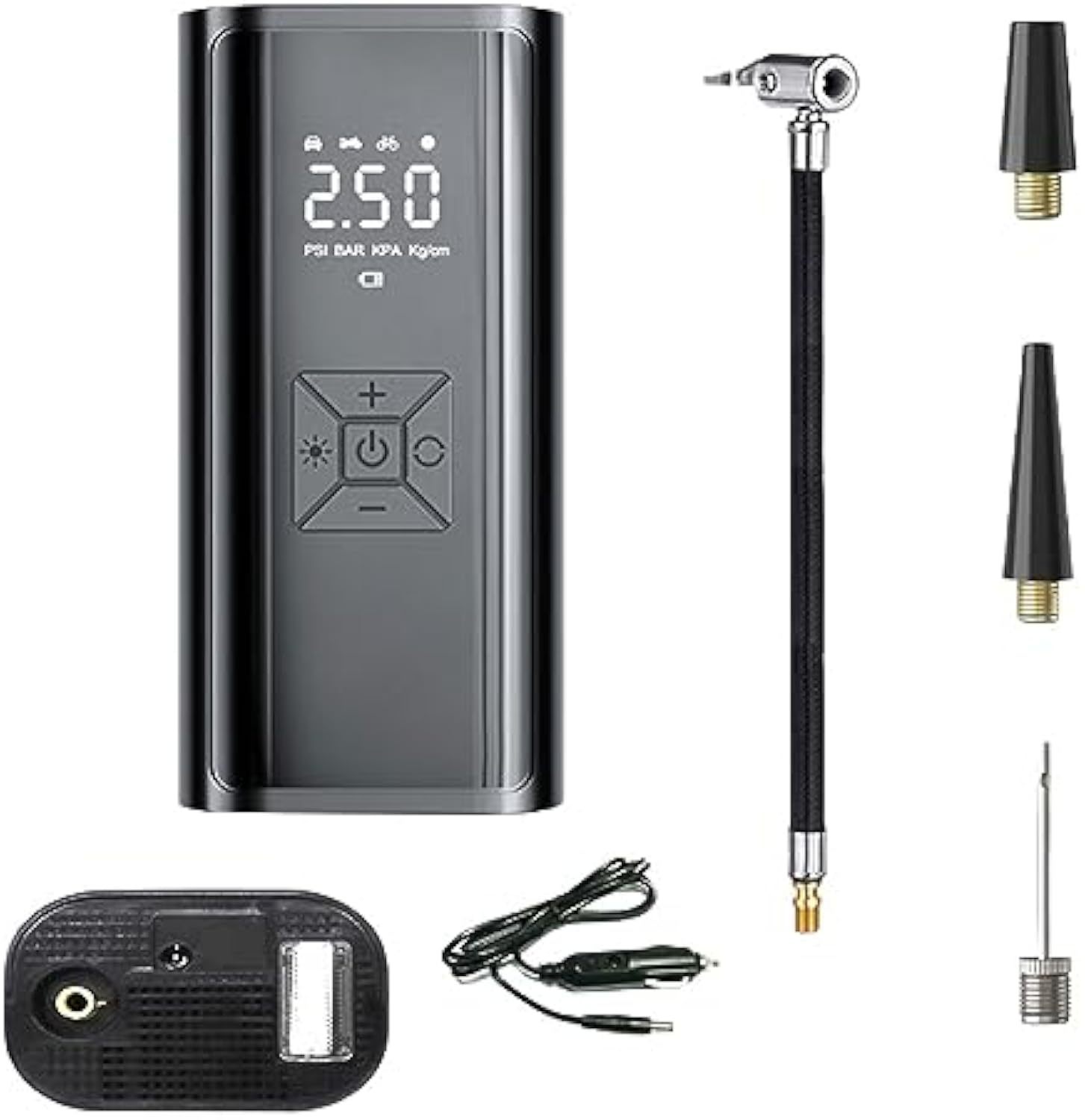 Portable Electric Air Compressor Inflator Rechargeable Cordless High Pressure Digital Emergency Tire Inflator for Car Bicycle
