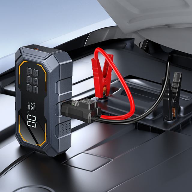 12V 2000A Portable Car Battery Booster with Air Compressor Tire Inflator Power Bank Emergency Jump Starter