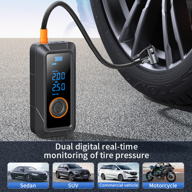 Multi Function LED SOS Light Portable 5200mAh Battery Air Compressor Car Tyre Inflator Electric Air Pump