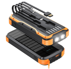 20000mAh Foldable Wireless Charger Solar Panel Powerbank Waterproof Solar Power Bank with Flashlight for iPhone