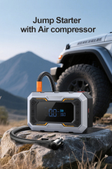 Multifunctional 4 in 1 Car Air Pump Tire Inflator with Jump Starter 6000mAh Power Bank for Emergency Use