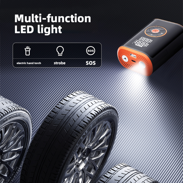 Portable Automatic Digital Display Cordless Electric Tire Inflator with Tire Pressure Monitor and Plastic Material for Car