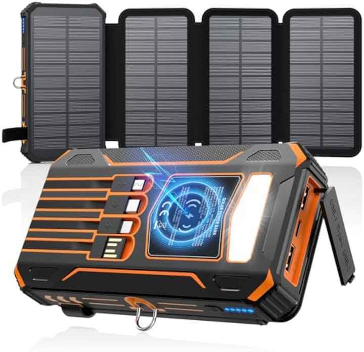 Innovative Novelties 20000mAh Portable Solar Panel Charger Banks Fast Charging Waterproof Wireless Power Bank OEM Logo 10W