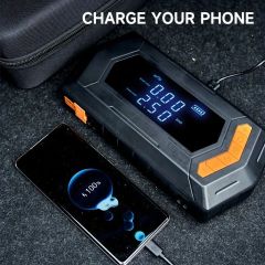 LCD Display Emergency Power Bank Portable Car Jump Starter with Tire Inflator Air Blower