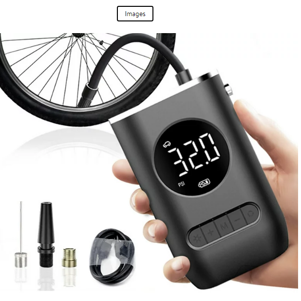 Cordless Electric Tire Inflator Digital Display Rechargeable Mini Air Compressor Pump for Car Bike Gonfleur De Pneus Plastic