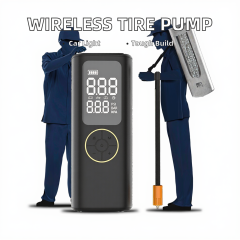 Portable Wireless Electric Air Pump Tyre Inflator ABS Plastic Digital Pressure Gauge 12V Car Charge Cable 5200mAh Battery