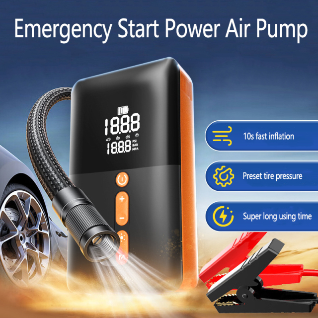 4 in 1 Jump Starter With Air Inflator 12V Battery Booster High Quality Lithium Battery 3000A Peak Current Emergency Kit