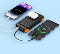 5 in 1 Detachable Solar Power Bank 63800mAh Hand Crank Cigarette Lighter Waterproof Charger Li-Polymer 35W Output LED Display