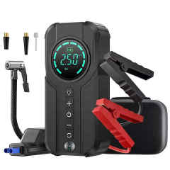 5 in 1 Portable Car Jump Starter 12 Volt Booster with Inflator for Vehicle Battery Cell Phone Charging 5 Volt Adapter