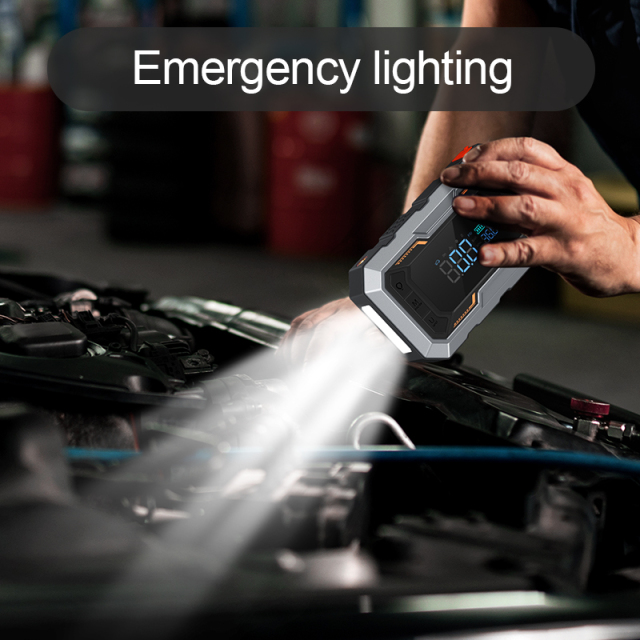 Multifunctional 4 in 1 Car Air Pump Tire Inflator with Jump Starter 6000mAh Power Bank for Emergency Use