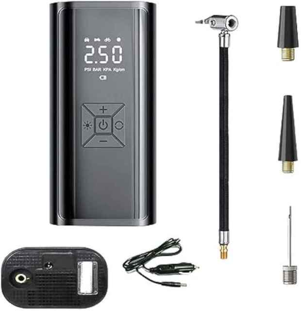 Portable Electric Air Compressor Inflator Rechargeable Cordless High Pressure Digital Emergency Tire Inflator for Car Bicycle