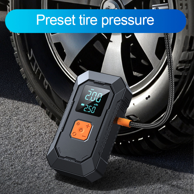 Car Jump Starter Air Compressor High Power 4000A Booster LED SOS Light Digital Pressure Gauge Plastic for Travel Outdoor Use